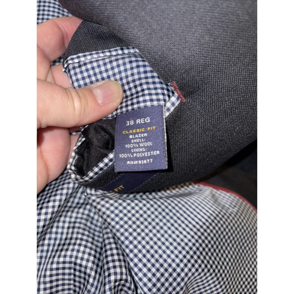 Stafford Sport Coat Gray Mens 38 R Blazer Check‎ Lined Pockets Classic Fit